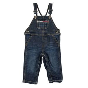 Tommy Hilfiger Overalls Denim Bib Coveralls Kids Toddler 18 Mo Dark Wash Snap